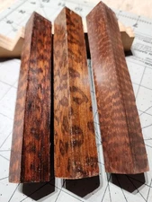 Three Snakewood Pen Blanks, 5 X .75 X .75"