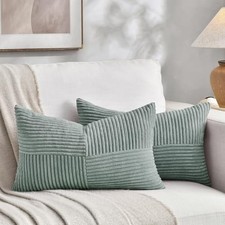 2 Packs Lumbar Decorative Throw Pillow Covers 28" x 16" Pack of 2 Grey Blue