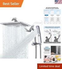All Metal 12 Inch Shower Head with Massage Mode Handheld, Rain Shower Head wi...