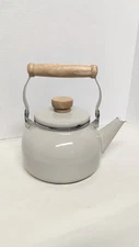 Crofton Tea Kettle Teapot Tan  Wood Handle