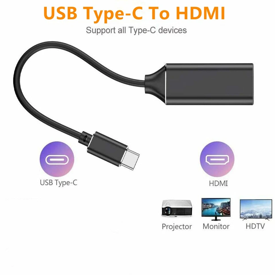Plug&Play 3.1 to HDMI Adapter Converter Connecting PC Laptop Tablet To TV HDTV - Image 3 of 4