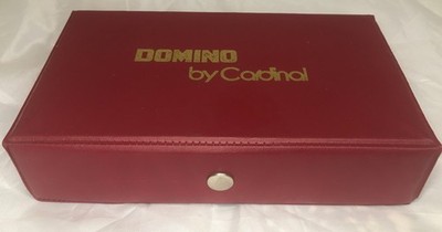 Vintage Domino By Cardinal 55 Dominoes Set Double Six In Red Vinyl Case