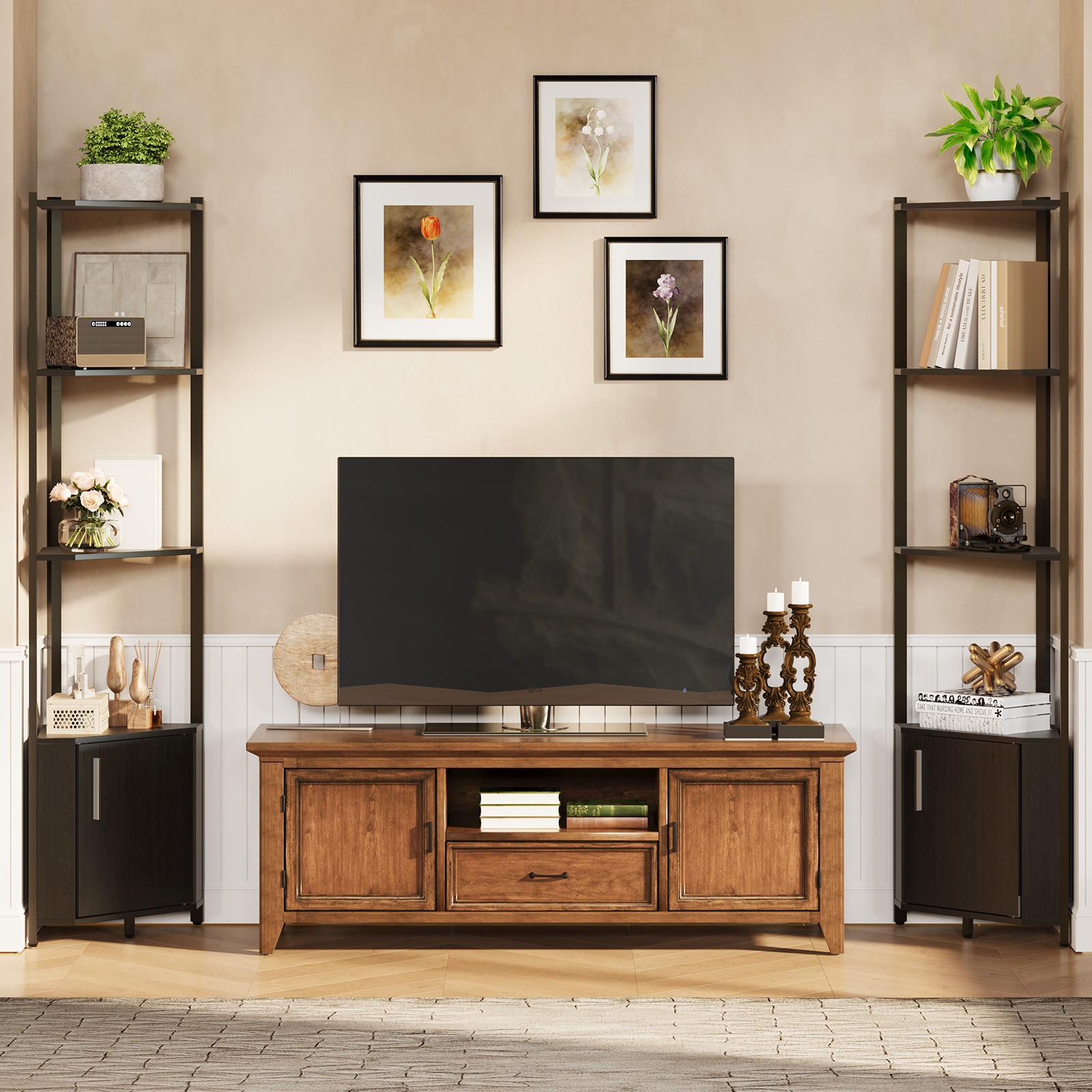 Corner Shelf Stand 5 Tier Display Stand for Living Room Bedroom Kitchen Bathroom
