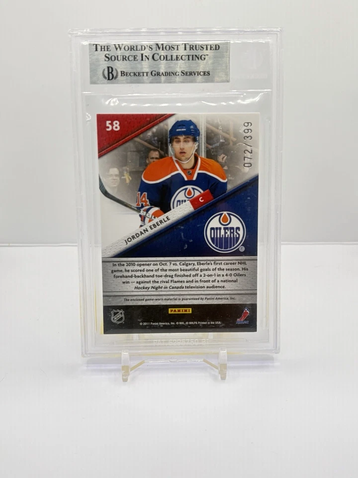 Jordan Eberle 2011-12 Certified Fabric Of The Game Jersey /399 BGS 9 Oilers - Image 2 of 2