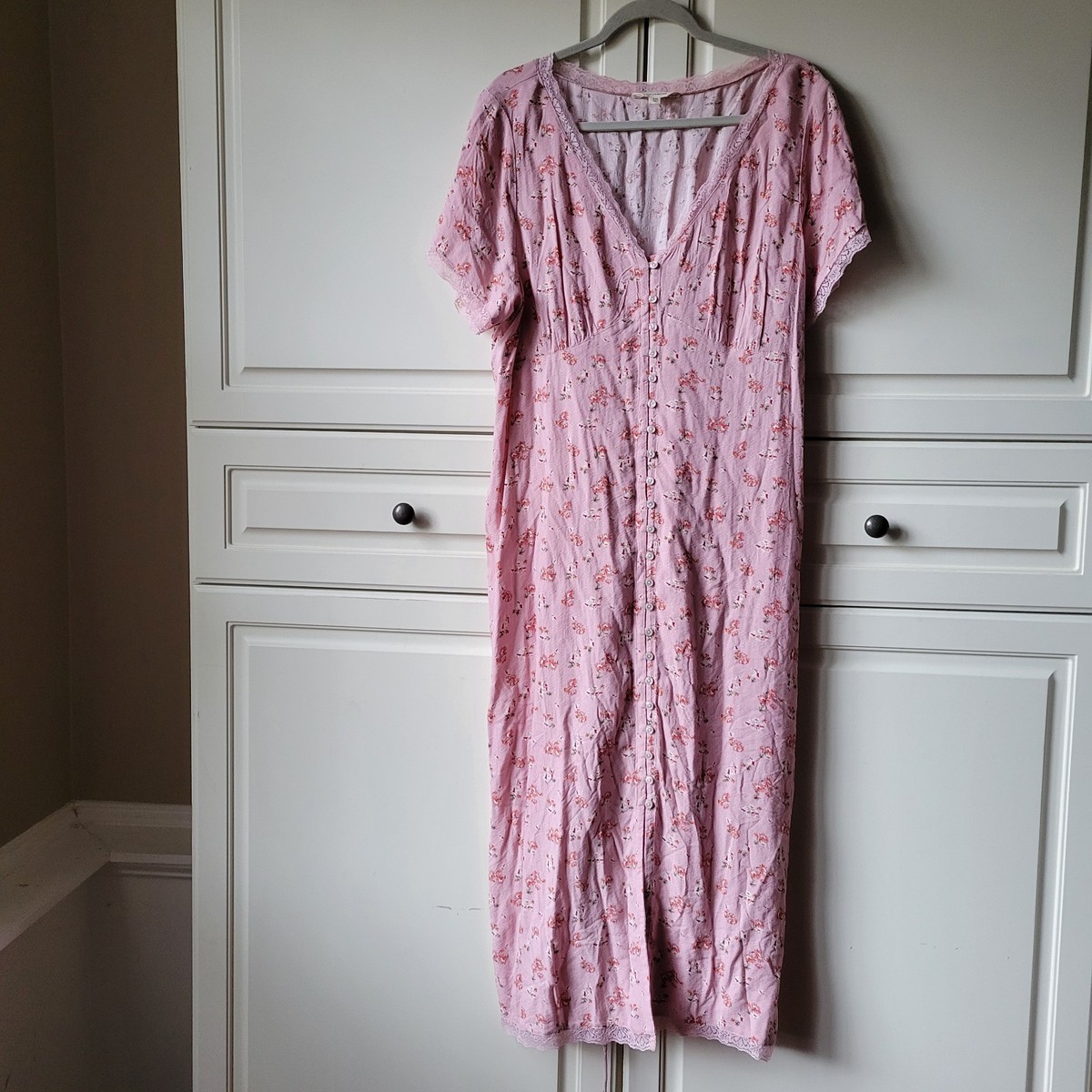 lucky brand lace trim midi slip dress Lucky Brand Women's Lace Trim Midi Dress