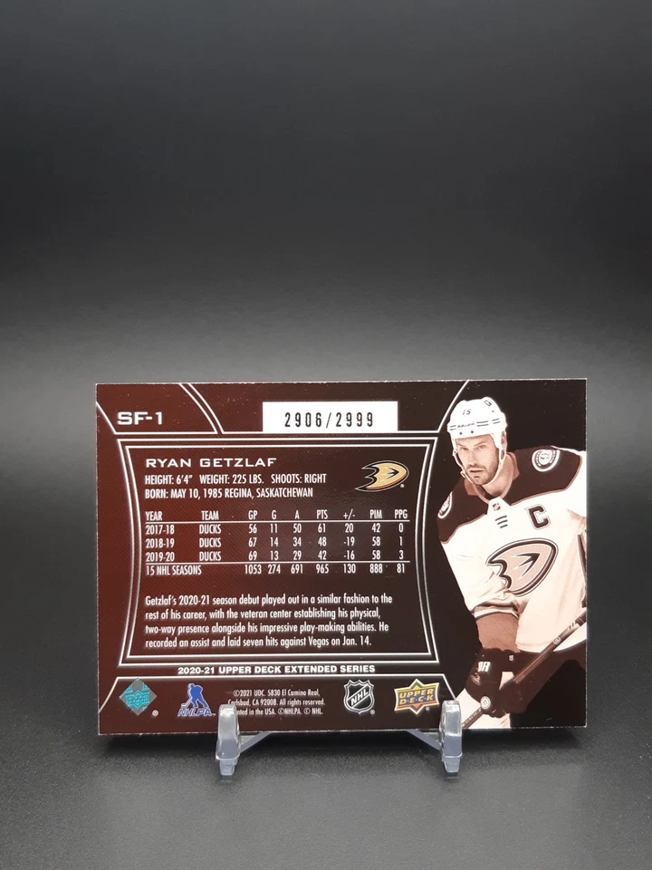 2020-21 Upper Deck Extended Series SPx Finite /2999 Ryan Getzlaf #SF-1 - Image 2 of 2