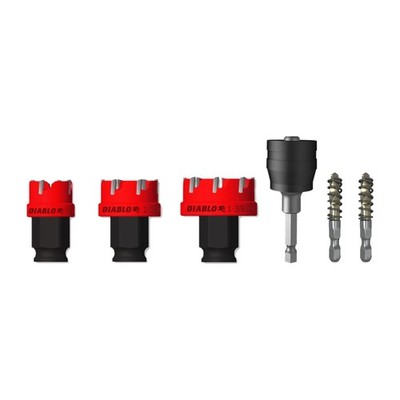 Diablo 6pc Steel Demon Carbide Teeth Hole Cutter Set 7/8 1-1/8 1-3/8 inch Cups S
