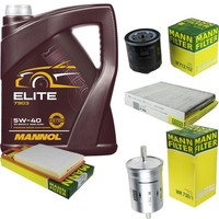 Mann Inspektionspaket 5L Mannol Elite 5W-40 FüR Seat Leon 1.6 16V 1.4 Toledo II