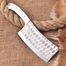 Full Tang HandMade Carbon steel Forged Blank Blade Chef Cleaver Meat Chopper