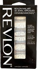 Revlon DENIM & DIAMONDS 18 Tiras Apliques 3D 07 BONITO EN PUNK Blanco+Azul ENCAJE