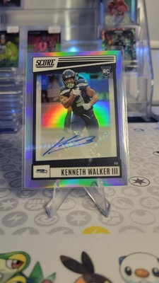 2022 Panini Chronicles Score Premium Rookie Kenneth Walker Silver Signature /75 