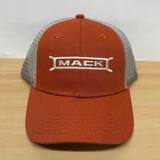 Mack Trucks Authentic Orange Bridge Logo Trucker Hat SnapBack