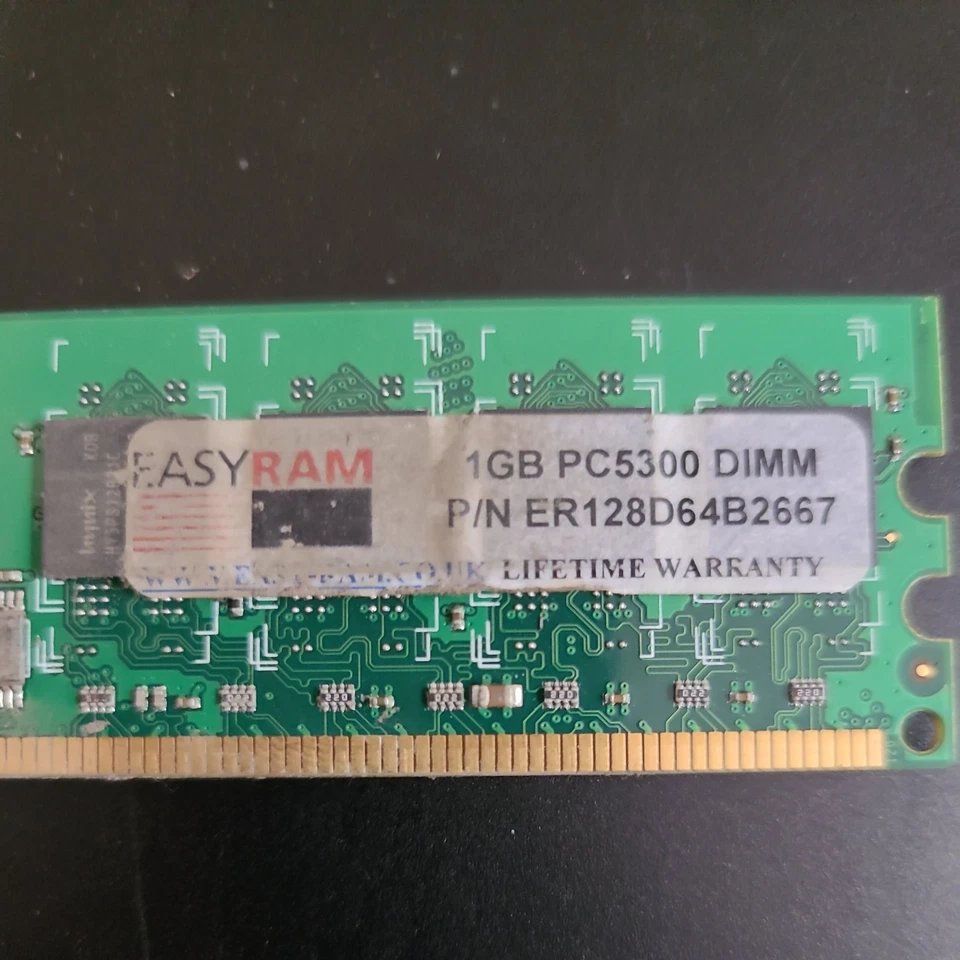 EASYRAM 1GB DDR2 PC2-5300 667 DIMM Desktop RAM Module Used - Image 2 of 4