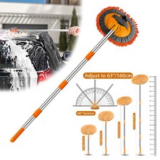 Telescopic Long Handle Adjustable Car Wash Brush Mop Kit Vehicle Cleaning Tool