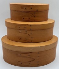 Set of 3 Bent Wood Oval Nesting Shaker Boxes ...
