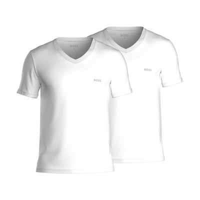 BOSS Herren T-Shirts V-Ausschnitt 2er Pack Comforts 100% Baumwolle Weiß Schwarz