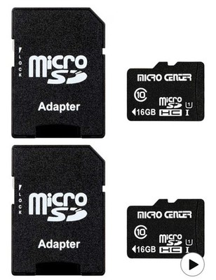Micro Center 16GB High Speed microSDHC Class 10 Memory Card with SD Adapter 2 pk