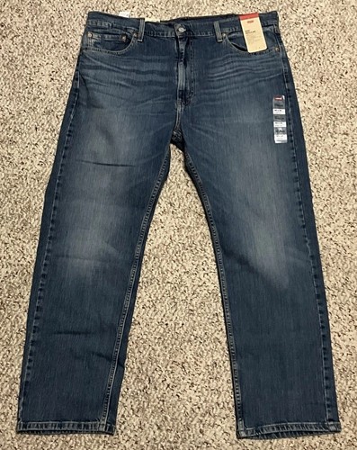 Levi's 505 Regular Fit Straight Leg Stretch Denim Blue Jeans Men’s 40x30