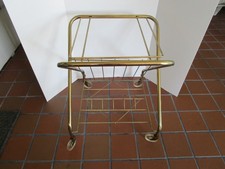 Vintage Rolling metal TV stand LP Record Player Album Cart Rack Stand storage