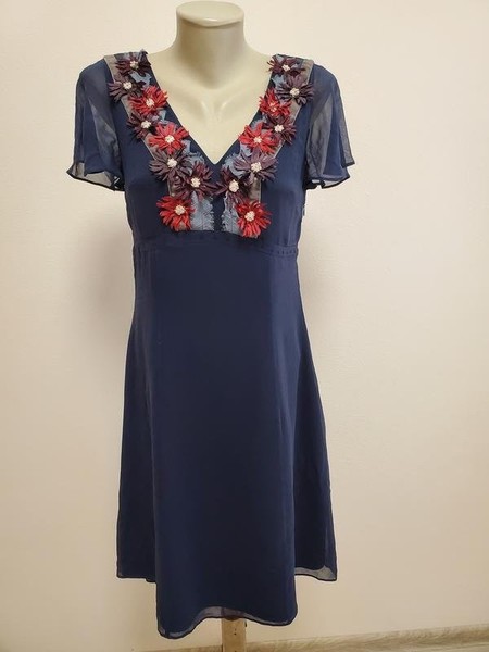 Women Boden Dress Navy Silk 38 / M / 46