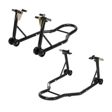 Universal Motorcycle Front and Rear Combo Wheel Lift Paddock Stand with 4 Black