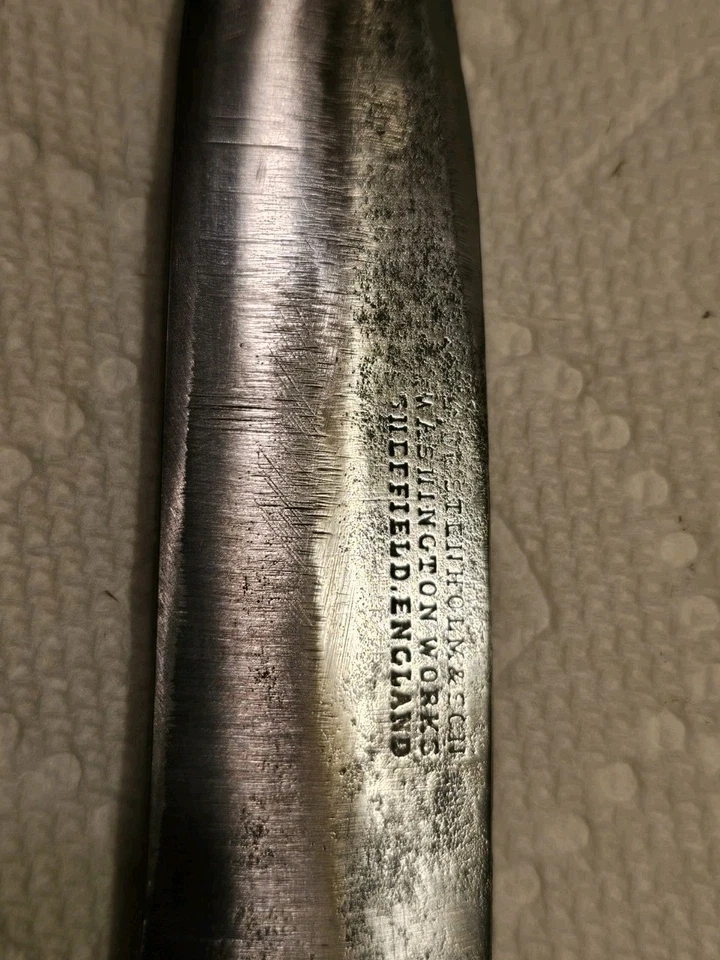 Raro cuchillo de ciervo George Wostenholm & Son WASHINGTON WORKS, Sheffield England Foto 3 de 4