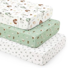 3 Pack Fitted Crib Sheets, Ultra Soft Breathable Comfortable Baby Sheet Set f...