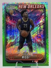 2024-25 Topps Chrome - Topps Green Refractor Yves Missi Rookie #156  Pelicans RC