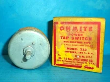 Ohmite 212-3 Power Tap Switch 150VAC 3 Amps 3 Taps NOS/NIB
