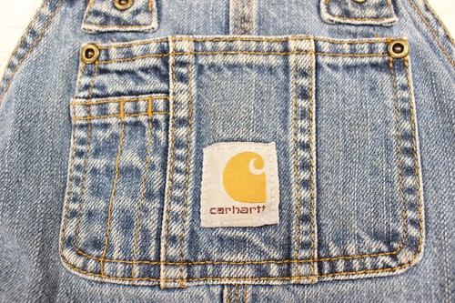Carhartt master cloth sanforized boys youth size 5 blue denim overall bib - Picture 4 of 13