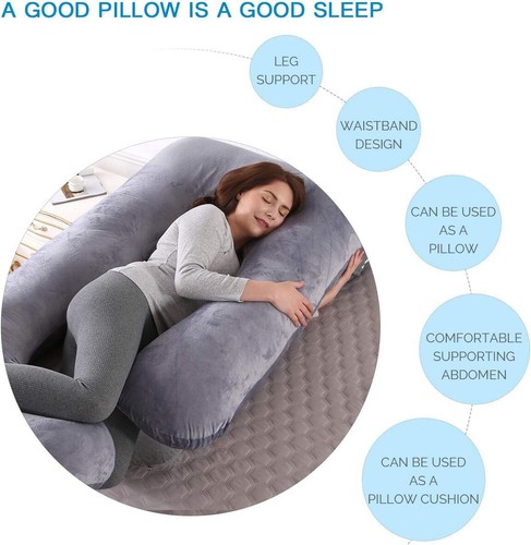 Pregnancy Pillow Full Body Maternity Women U/J-Shape Side Sleeper Support Pillow - Picture 63 of 129