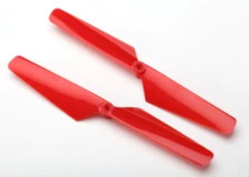 Traxxas 6628 - Rotor blade set, red (2)/ 1.6x...