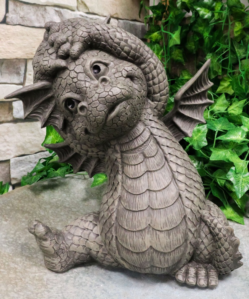 Whimsical Garden Dragon Morning Yoga Stretch Statue Zen Dragons