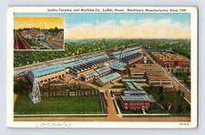 Postcard Texas Lufkin TX Foundry Machine Company 1940s Unposted Linen