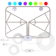 Indoor Digital Amplified Signal 4k 1080p HDTV Antenna with 10 ft. Coax