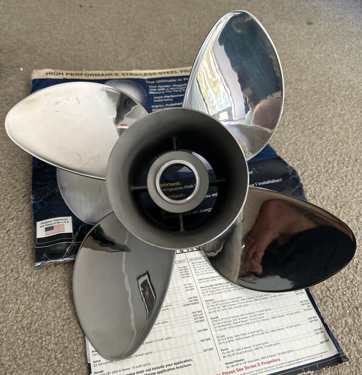 Michigan Wheel 4 Blade 14-5/8” x 16 Apollo XHS Stainless Steel  