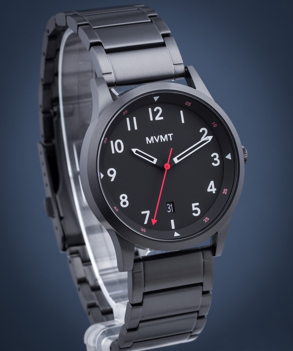 MVMT Field Mens Watch, 41 MM Stainless Steel Link Band, Analog