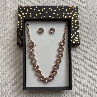 K&M Accessories Costume Jewelry Necklace Earrings Box Set Lot Of