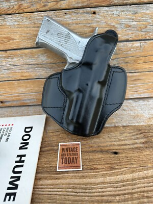 Vintage Don Hume H721 40T Black Leather OWB Holster For S&W 4006 5906 TSW