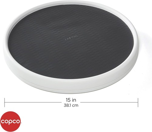 Pro Non-Skid Pantry Cabinet Lazy Susan Turntable, 15-Inch, Charcoal - Picture 5 of 6