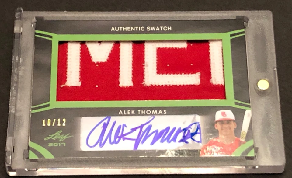 2017 ALEK THOMAS LEAF METAL PERFECT GAME AUTHENTIC SWATCH AUTOGRAPH #’D /12 - Image 4 of 4