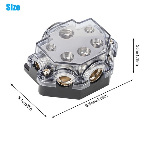 3Way Car Audio Amp Power Ground Distribution Block Splitter 0 Gauge In 2/4/8 Out - Picture 8 of 8