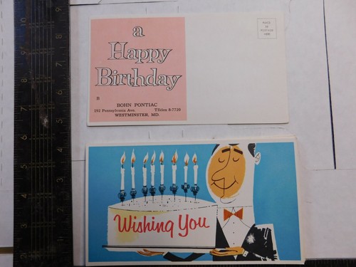1960'S PONTIAC POST CARD  SALESMAN CARD  #6