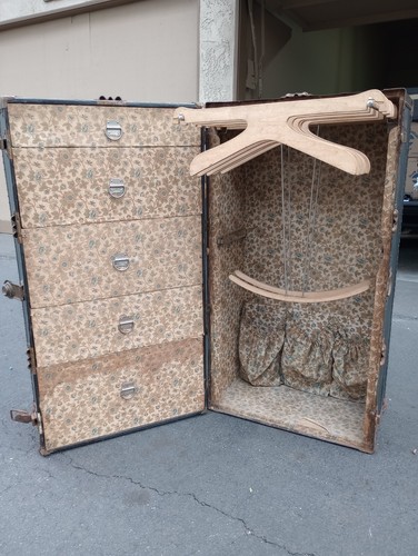 Belper Antique Vintage Wardrobe Trunk
