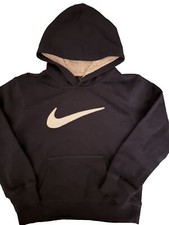 Nike Boys Kids Fleece Pullover Sweatshirt Hoodie Navy Blue Size 7X