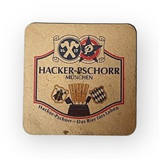 Vintage Hacker Pschorr Bar Beer Coaster Double Sided Das Bier Furs Leben