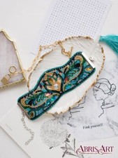 DIY Beaded bracelet kit Embroidery kit Viridian Handmade Jewelry bracelet
