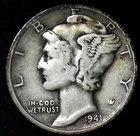1941-D 10C Mercury Dime 90% Silver 23ott0608-3