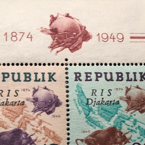 Indonesia Stamps Scott #65b & 65c Souvenir Stamp Sheets MNH, IMPERF & PERF 1949 - Picture 6 of 8