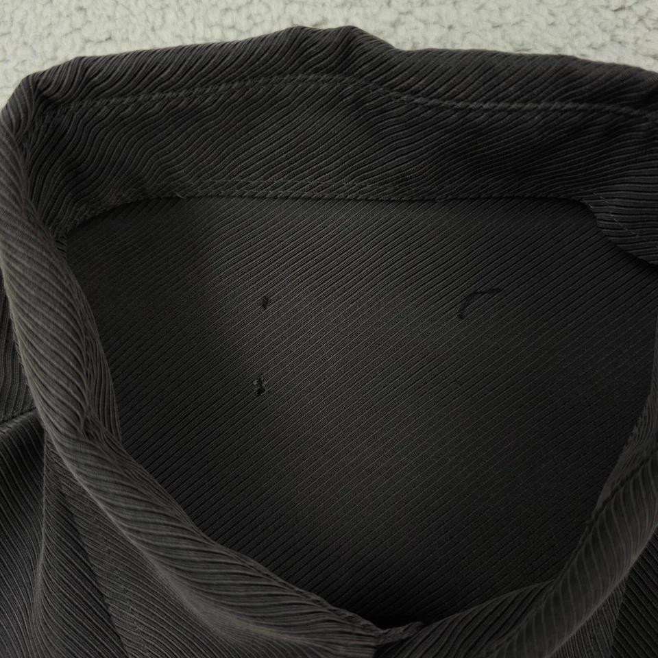 Bugatchi Shirt Mens XXL Dark Gray Textured Stripe Modal Long Sleeve Button Up - Image 3 of 4